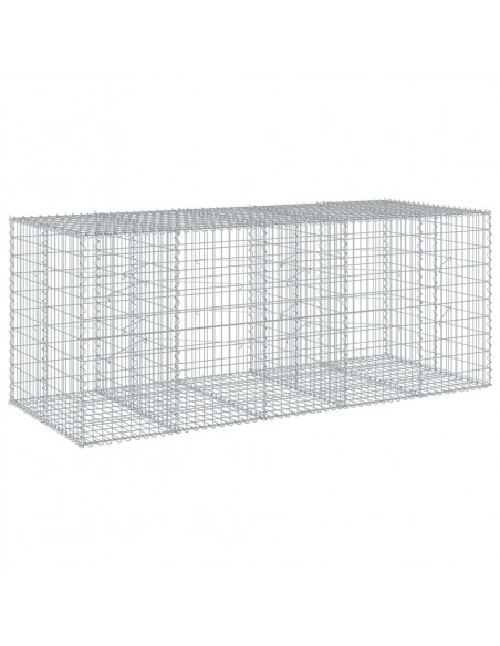 Cesto Gabbione con Copertura 250x100x100 cm in Ferro Zincato
