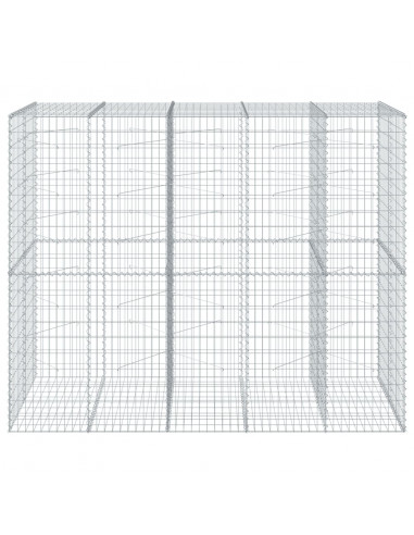 Cesto Gabbione con Copertura 250x100x200 cm in Ferro Zincato