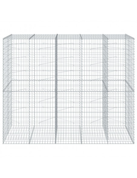 Cesto Gabbione con Copertura 250x100x200 cm in Ferro Zincato