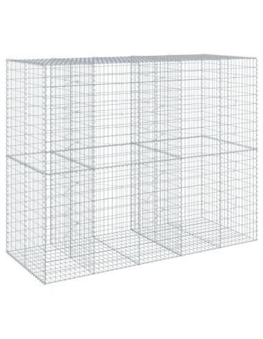 Cesto Gabbione con Copertura 250x100x200 cm in Ferro Zincato