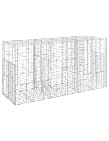 Cesto Gabbione con Copertura 300x100x150 cm in Ferro Zincato