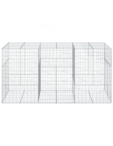 Cesto Gabbione con Copertura 300x100x150 cm in Ferro Zincato