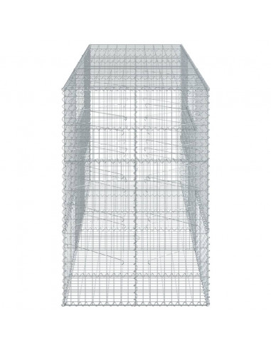 Cesto Gabbione con Copertura 300x100x150 cm in Ferro Zincato