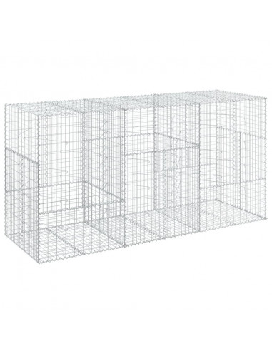 Cesto Gabbione con Copertura 300x100x150 cm in Ferro Zincato