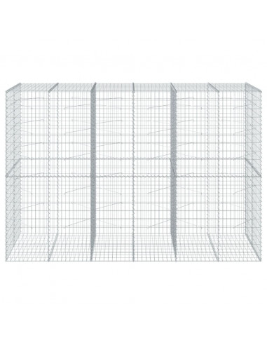 Cesto Gabbione con Copertura 300x100x200 cm in Ferro Zincato