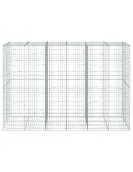 Cesto Gabbione con Copertura 300x100x200 cm in Ferro Zincato