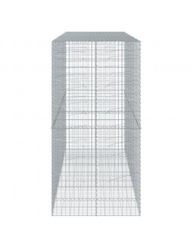 Cesto Gabbione con Copertura 300x100x200 cm in Ferro Zincato