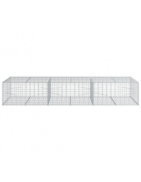 Cesto Gabbione con Copertura 300x100x50 cm in Ferro Zincato