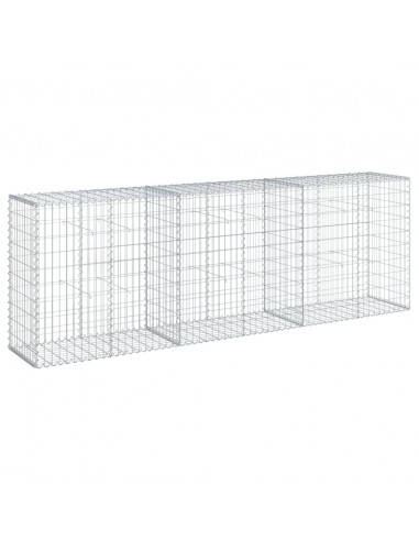 Cesto Gabbione con Copertura 300x50x100 cm in Ferro Zincato
