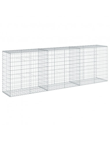 Cesto Gabbione con Copertura 300x50x100 cm in Ferro Zincato