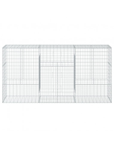 Cesto Gabbione con Copertura 300x50x150 cm in Ferro Zincato