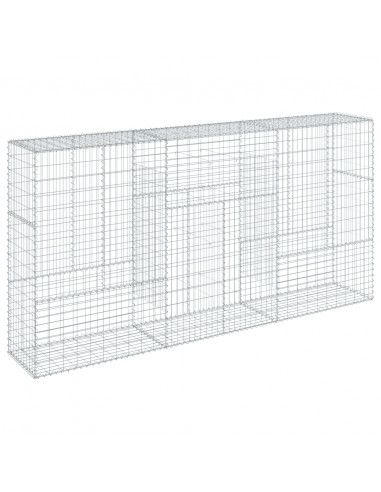 Cesto Gabbione con Copertura 300x50x150 cm in Ferro Zincato