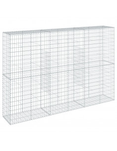 Cesto Gabbione con Copertura 300x50x200 cm in Ferro Zincato 2