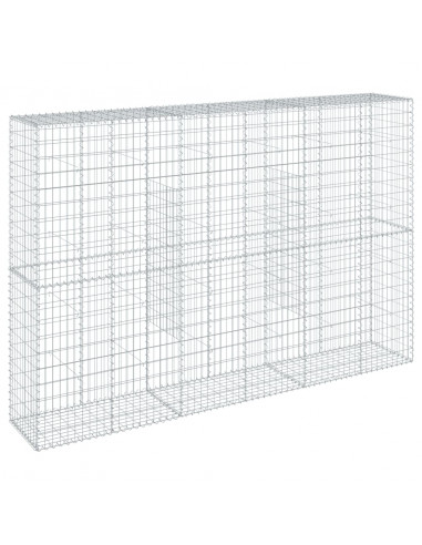 Cesto Gabbione con Copertura 300x50x200 cm in Ferro Zincato