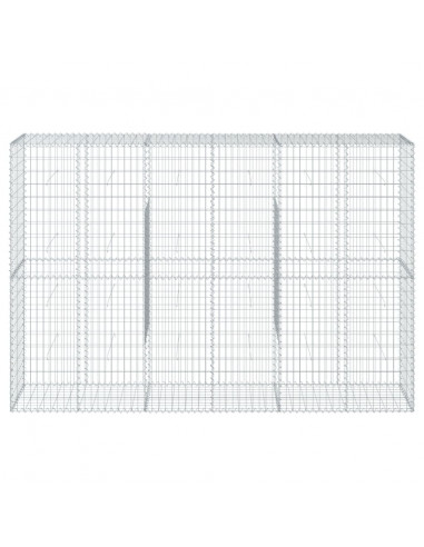 Cesto Gabbione con Copertura 300x50x200 cm in Ferro Zincato