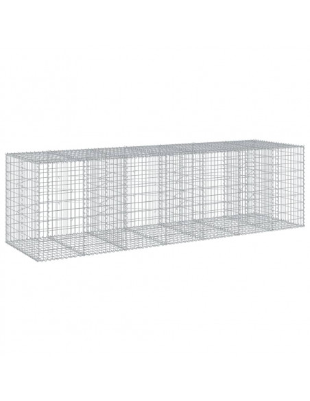 Cesto Gabbione con Copertura 350x100x100 cm in Ferro Zincato