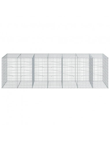 Cesto Gabbione con Copertura 350x100x100 cm in Ferro Zincato