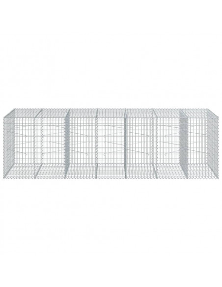 Cesto Gabbione con Copertura 350x100x100 cm in Ferro Zincato