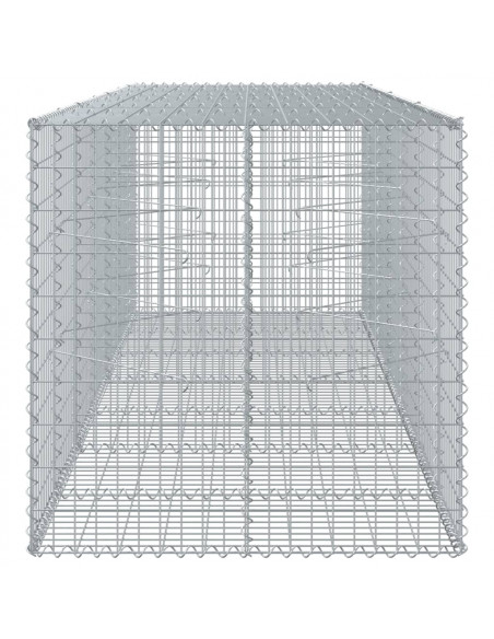 Cesto Gabbione con Copertura 350x100x100 cm in Ferro Zincato