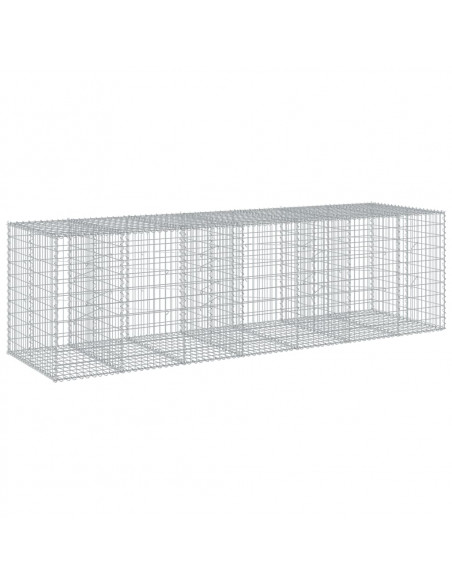 Cesto Gabbione con Copertura 350x100x100 cm in Ferro Zincato
