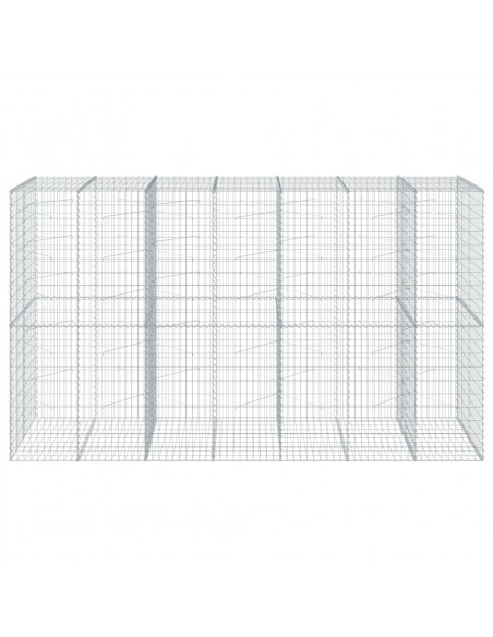 Cesto Gabbione con Copertura 350x100x200 cm in Ferro Zincato