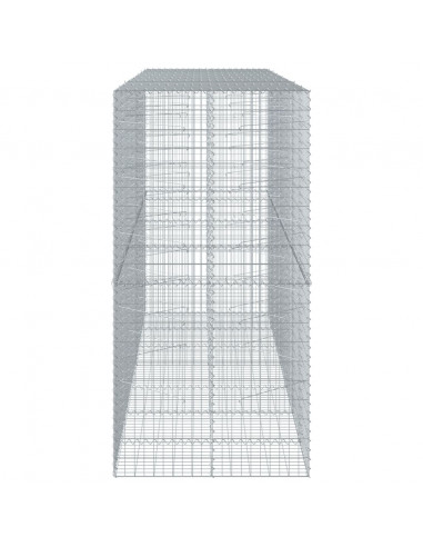 Cesto Gabbione con Copertura 350x100x200 cm in Ferro Zincato