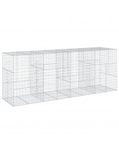 Cesto Gabbione con Copertura 400x100x150 cm in Ferro Zincato 2