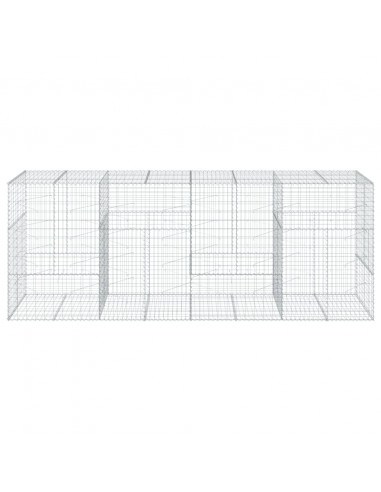 Cesto Gabbione con Copertura 400x100x150 cm in Ferro Zincato