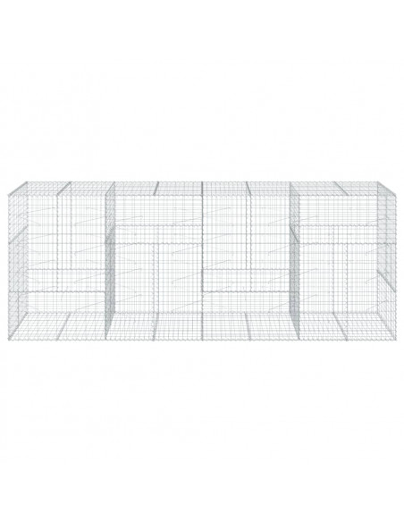 Cesto Gabbione con Copertura 400x100x150 cm in Ferro Zincato