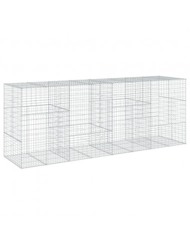 Cesto Gabbione con Copertura 400x100x150 cm in Ferro Zincato