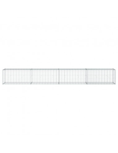 Cesto Gabbione con Copertura 400x50x50 cm Ferro Zincato