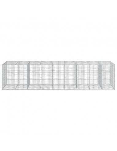 Cesto Gabbione con Copertura 450x100x100 cm in Ferro Zincato