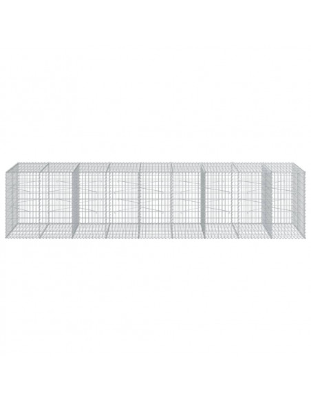 Cesto Gabbione con Copertura 450x100x100 cm in Ferro Zincato