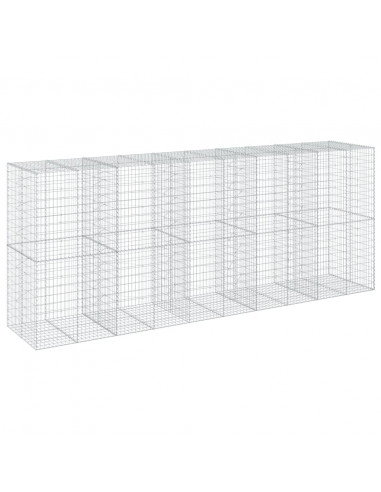 Cesto Gabbione con Copertura 500x100x200 cm in Ferro Zincato