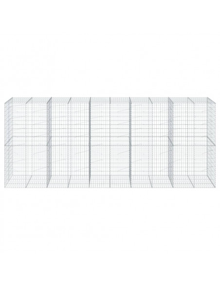 Cesto Gabbione con Copertura 500x100x200 cm in Ferro Zincato