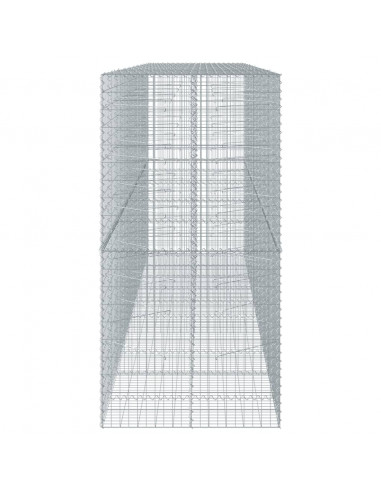 Cesto Gabbione con Copertura 500x100x200 cm in Ferro Zincato