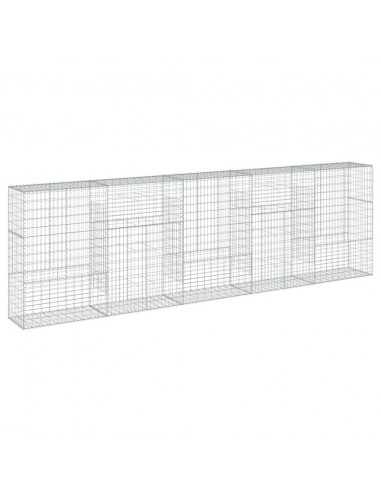 Cesto Gabbione con Copertura 500x50x150 cm in Ferro Zincato