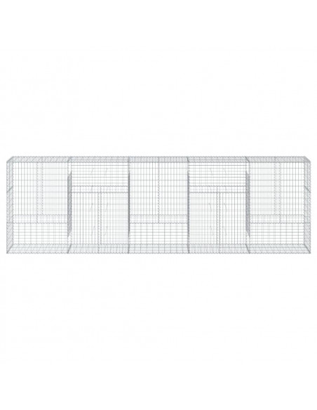 Cesto Gabbione con Copertura 500x50x150 cm in Ferro Zincato