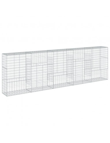 Cesto Gabbione con Copertura 500x50x150 cm in Ferro Zincato