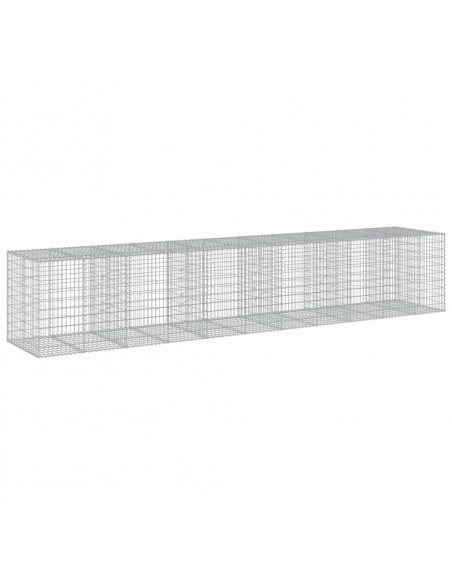 Cesto Gabbione con Copertura 550x100x100 cm in Ferro Zincato