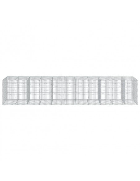 Cesto Gabbione con Copertura 550x100x100 cm in Ferro Zincato