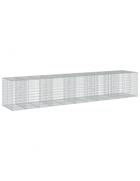 Cesto Gabbione con Copertura 550x100x100 cm in Ferro Zincato