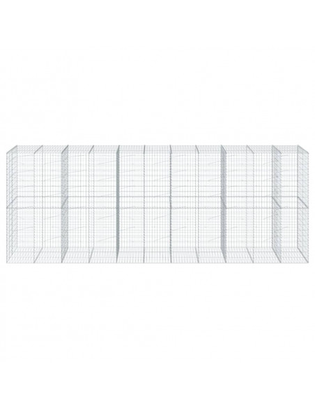 Cesto Gabbione con Copertura 550x100x200 cm in Ferro Zincato