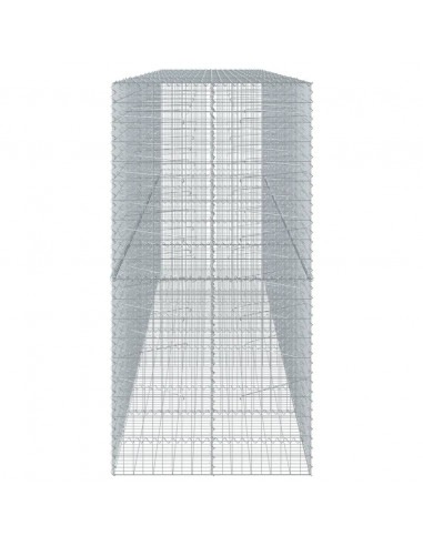 Cesto Gabbione con Copertura 550x100x200 cm in Ferro Zincato