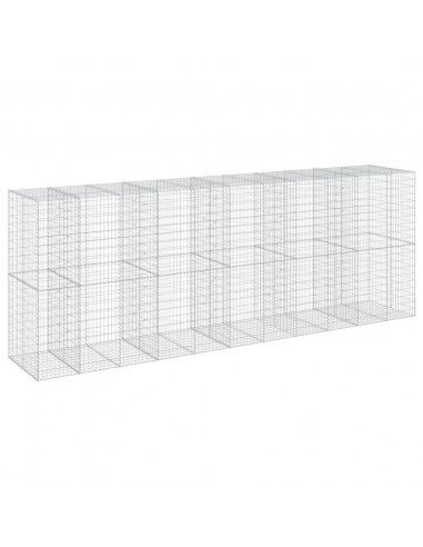 Cesto Gabbione con Copertura 550x100x200 cm in Ferro Zincato