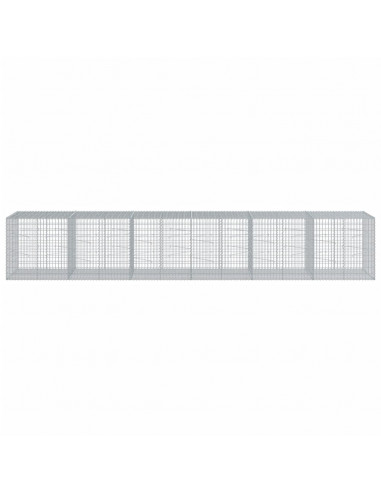Cesto Gabbione con Copertura 600x100x100 cm in Ferro Zincato