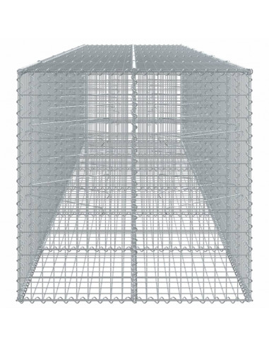 Cesto Gabbione con Copertura 600x100x100 cm in Ferro Zincato