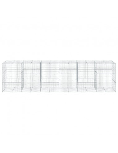 Cesto Gabbione con Copertura 600x100x150 cm in Ferro Zincato