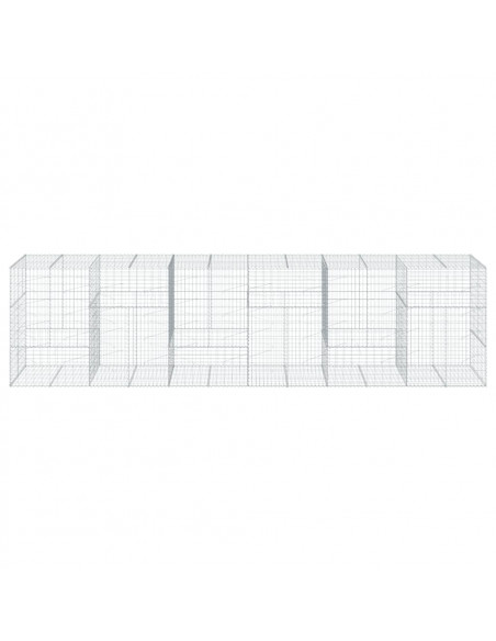 Cesto Gabbione con Copertura 600x100x150 cm in Ferro Zincato