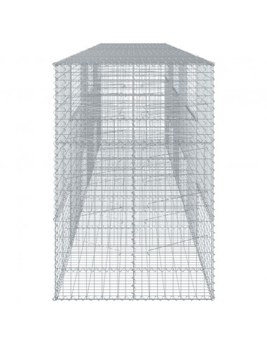 Cesto Gabbione con Copertura 600x100x150 cm in Ferro Zincato